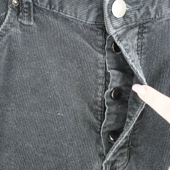 MNML Mens Corduroy Flare Denim Button Fly Raw Hem Jeans 34 - Picture 10 of 13